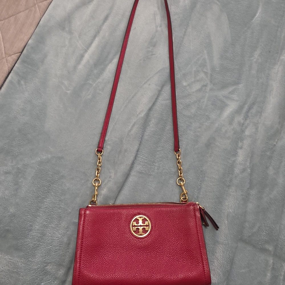 Tory Burch Red Leather Shoulder Bag